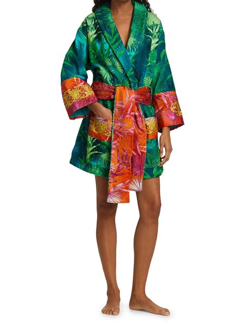 Versace Wo Jungle Print Cotton Robe 